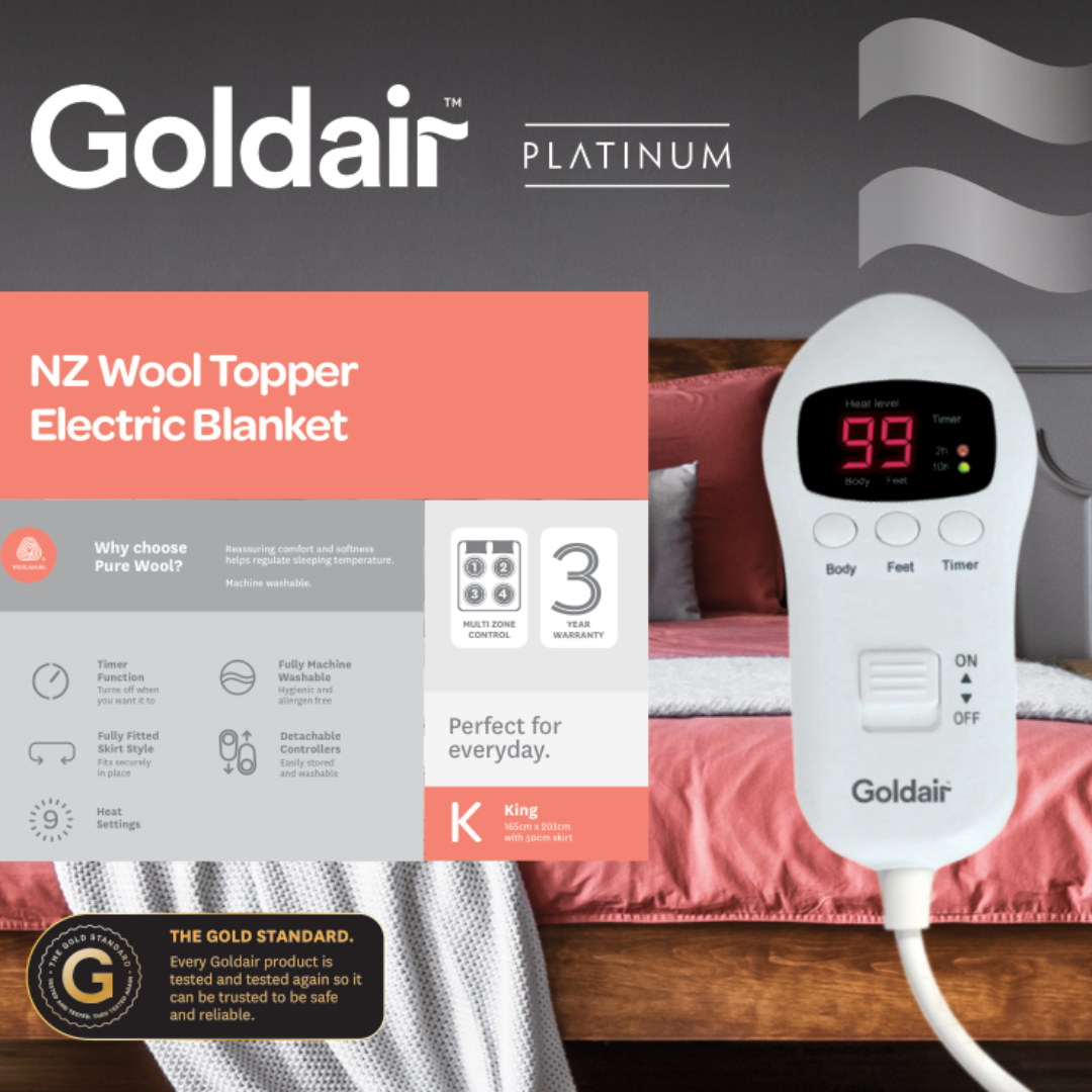 NZ Wool Electric Blanket - King